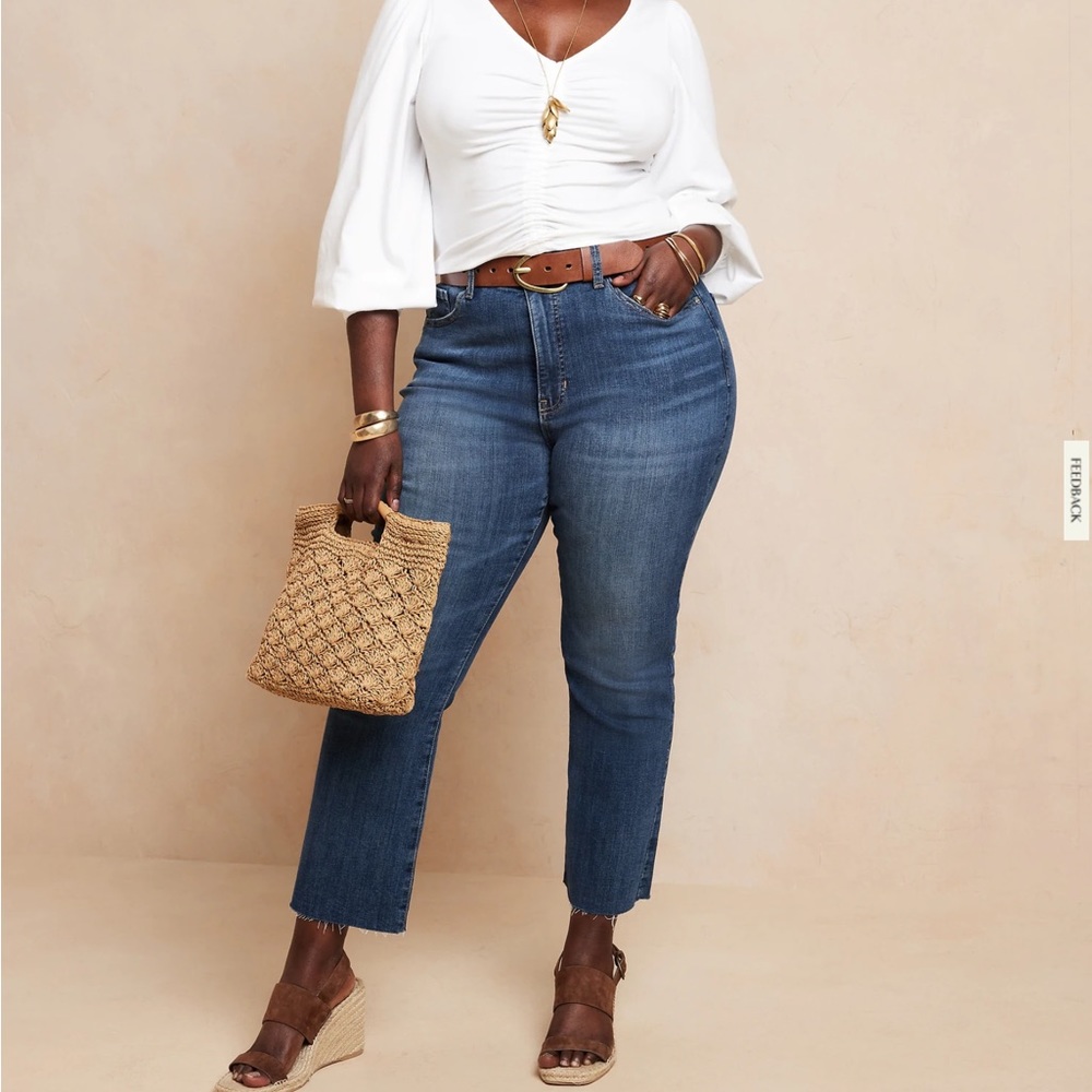 Banana Republic Washwell Curvy cropped boot cut 14 TALL jeans